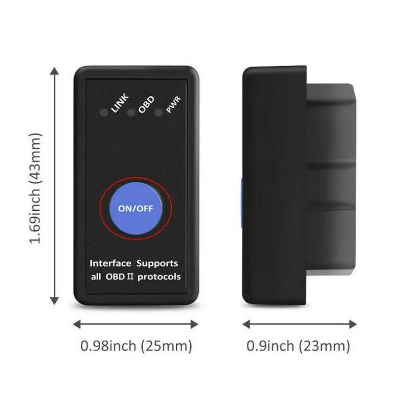 Диагностический мини сканер OBD2 Elm327 Bluetooth V1.5 для авто Sc X0E4|Считыватели кодов и