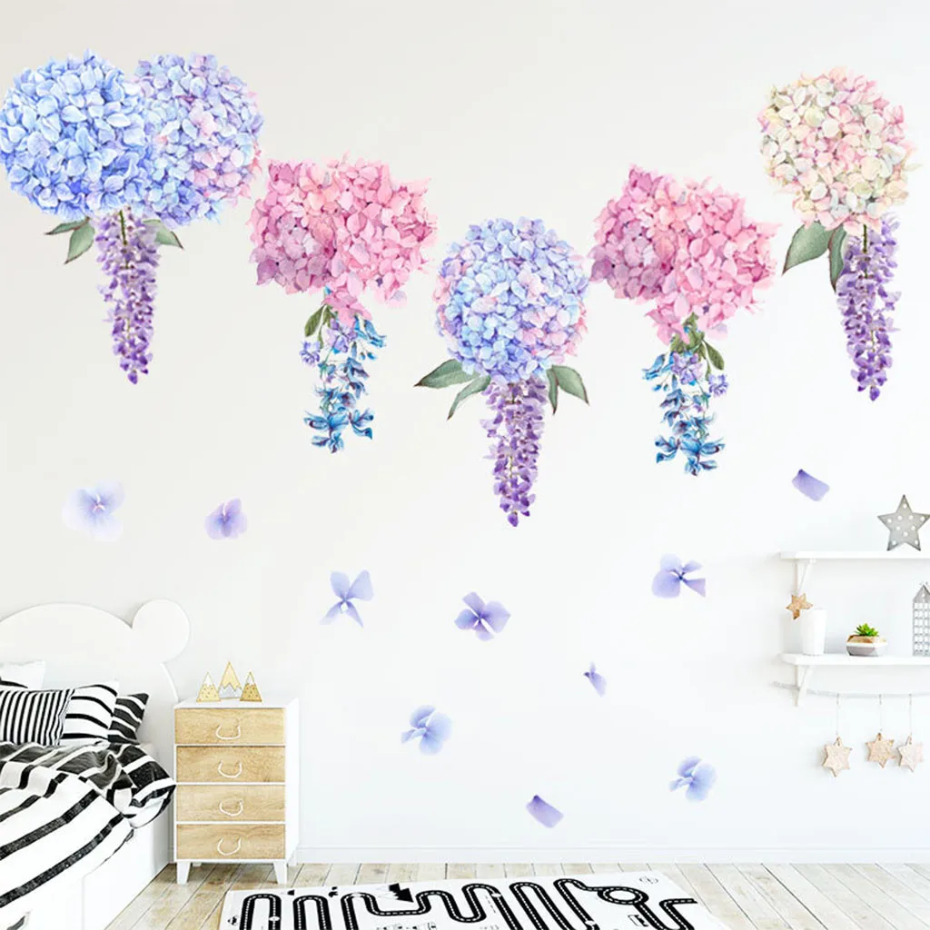 

Purple Lavender Flower Ball Wall Sticker Combination Self-adhesive Wall Sticker