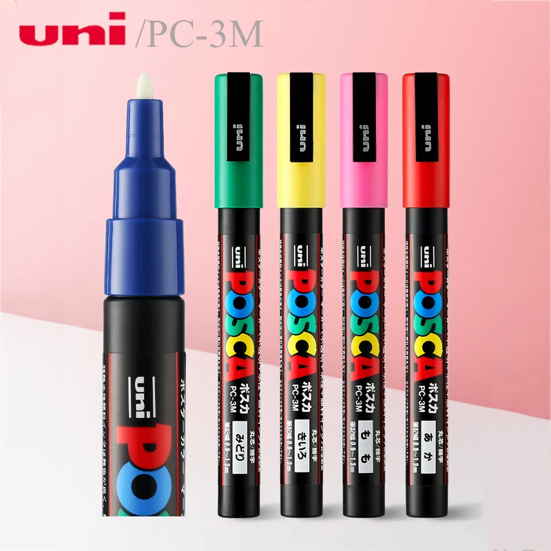 Uni Posca PC-5M Straw Yellow Paint Marker Pens Glass 2.5mm Medium Bullet Nib