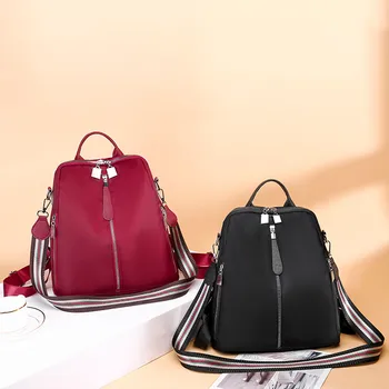 

Women Anti-theft Backpack Waterproof Fabric Large Female Shoulder Bag Large Capacity Simple Style Casual Mochila Travel Bendy#j4