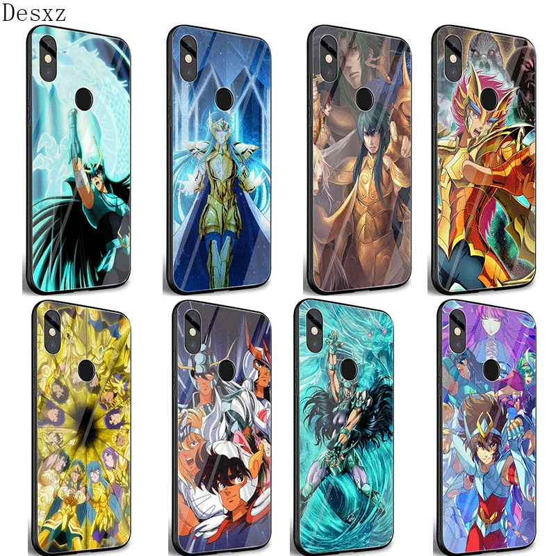 

Glass Phone Case For Xiaomi Mi F1 A1 A2 5X 6X Redmi Note 5 6 7 Pro 6A 4X Cover Saint Seiya
