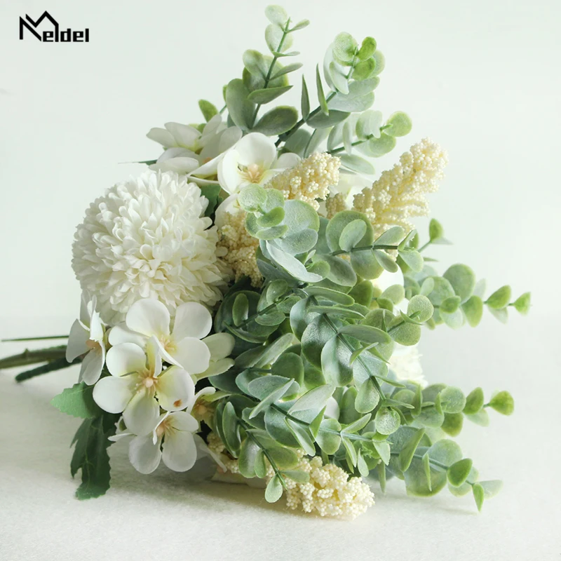 White Meldel, смешанные, сделай сам, вечерние, для украшения, шелк, искусственный цветок, маленький крабяблок, свадебные фальшивые цветы, праздничные принадлежности, домашний декор, Flore - Цвет: White