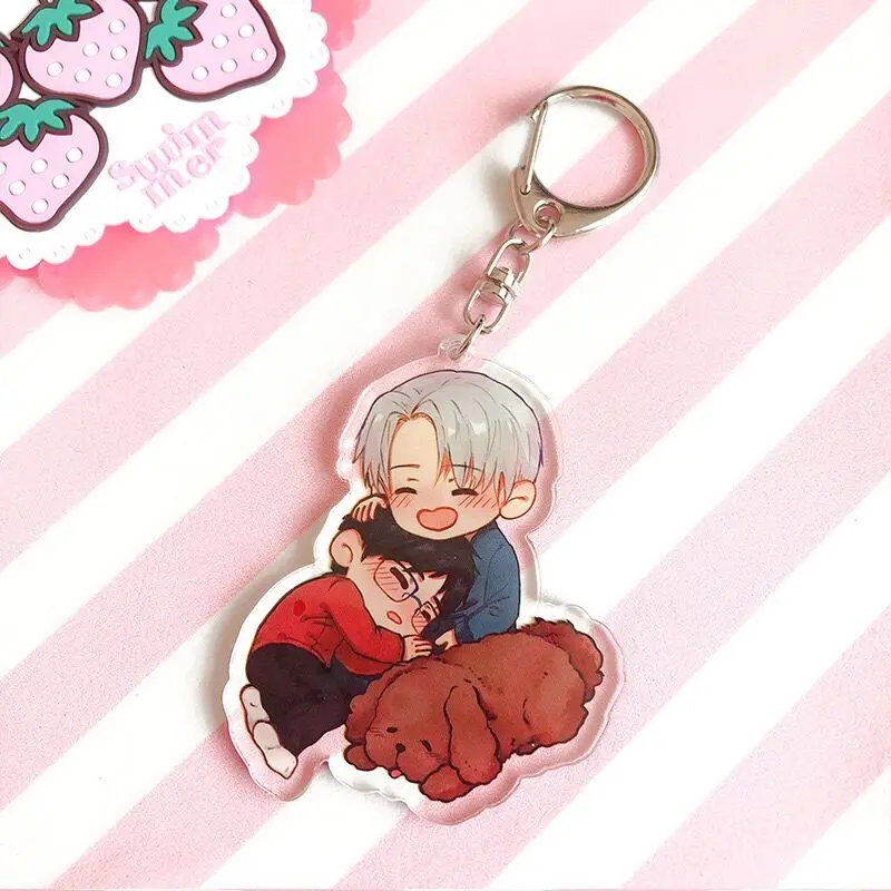 Keyring Ice-Key-Chain Acrylic Pendant Yuri Victor Nikiforov Anime BL Women on Katsuki