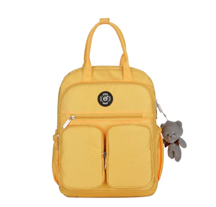 Модный женский рюкзак, водонепроницаемый, нейлон, мягкая ручка, Одноцветный, много карманов, для путешествий, на молнии, Mochila Feminina, школьные сумки