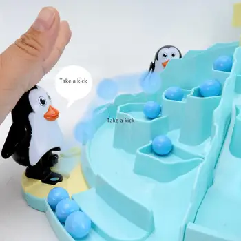 

Kuulee Penguin Kicking Ice Ball Children Puzzles Board Game Iceberg Path Finding Beads Parent-child Interactive Board Toy