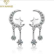 XIYANIKE, 925 пробы, серебряные, Новое поступление, предотвращают аллергию, серьги-гвоздики для женщин, девушек, модные, луна, звезда, вечерние, ювелирные изделия, подарки