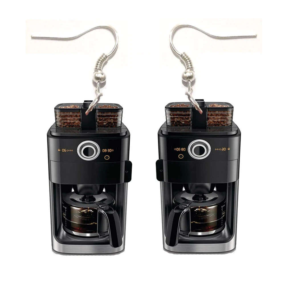 acrílicos con de cafetera para mujer, joyería bonita Unisex, estilo de moda, 1 par|Aretes| -