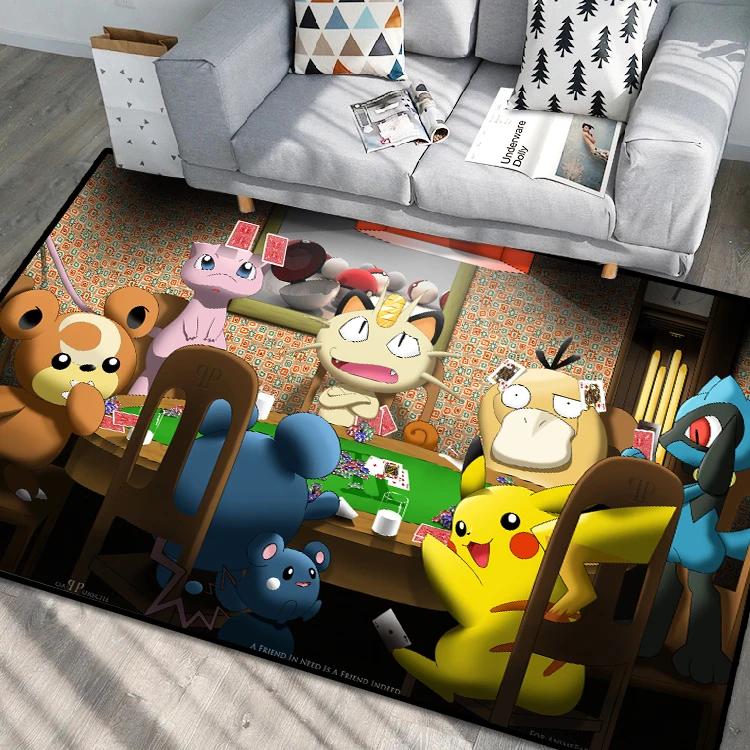 Аниме Pikachu GO Pokemon дверной коврик, ковер, напольный коврик для спальни, нескользящий коврик, Мультяшные подарки