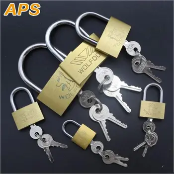 

Copper Padlock Wolf Head Brass Lock Small Locks Door Locks 20mm 25mm 30mm 40mm 50mm Not Rust Lock Core Include 3 keys