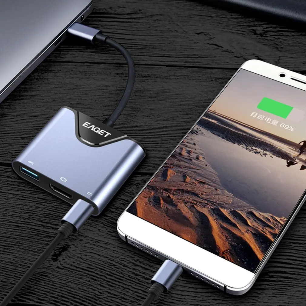 3 в 1 type-C USB HDMI интерфейсный кабель адаптер конвертер внешняя Видео Графика расширение для ноутбуков компьютеры ТВ