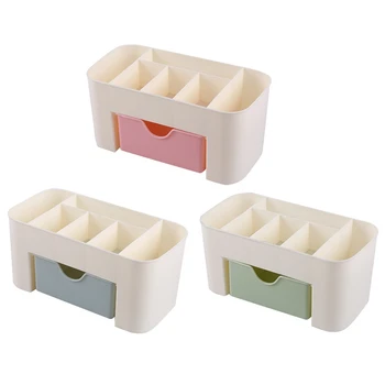 

Multi-functional Desktop Organizer Drawer Plastic 6 Grid Cosmetics Jewelry Storage Box Case Stationery Container Pen Holder