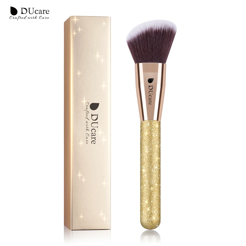 

DUcare 1Pcs Big Angled Top Loose Powder Makeup Brush Foundation Contour Blusher Face Cheek Cosmetic Beauty Make Up Brushes Tools