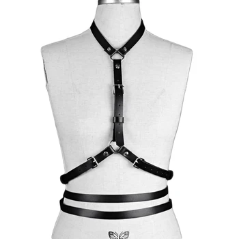 

UYEE Garter Belts Jartiyer Sexy Body Bondage Women Ladies Harness Leather Suspenders For Women Gothic Garter Belt Adjustable Top