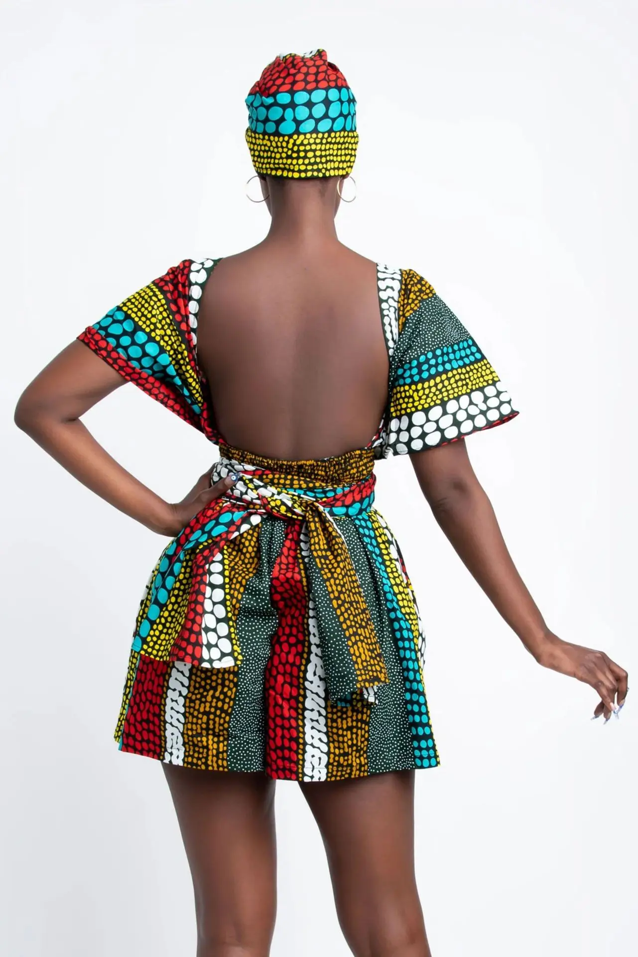 Combinaisons africaines pour femmes motif wax 187