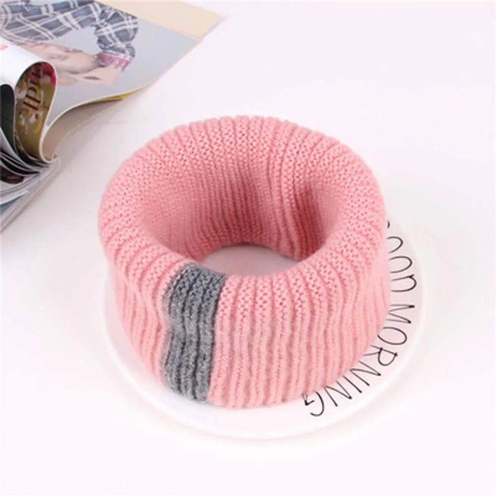 Autumn Winter Girls Boys Knitted Scarf Baby Kids Snood Ring Infinity Tassel Scarfs Loop Neck Circle Warm Scarves Neckerchief