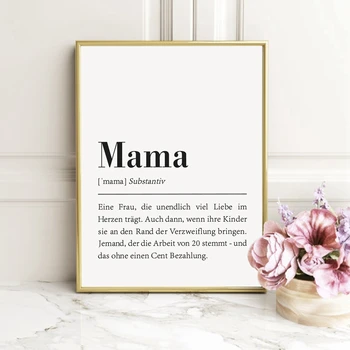 

Mutter Definition Prints Geschenk für Mama Modern Poster Skandinavisch Black White Wall Art Canvas Painting Picture Home Decor