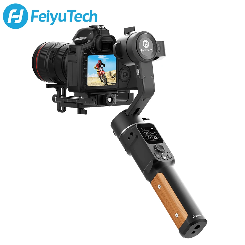 Feiyutech ak2000c câmera cardan dslr estabilizador handheld câmera lcd painel de toque 3-axis até 2.2 kg para canon nikon