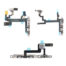 Новинка Power Flex с металлическим держателем для iPhone SE 5 5s 6 6s Plus Mute Switch Power Volume Button Flex Cable Repair Parts