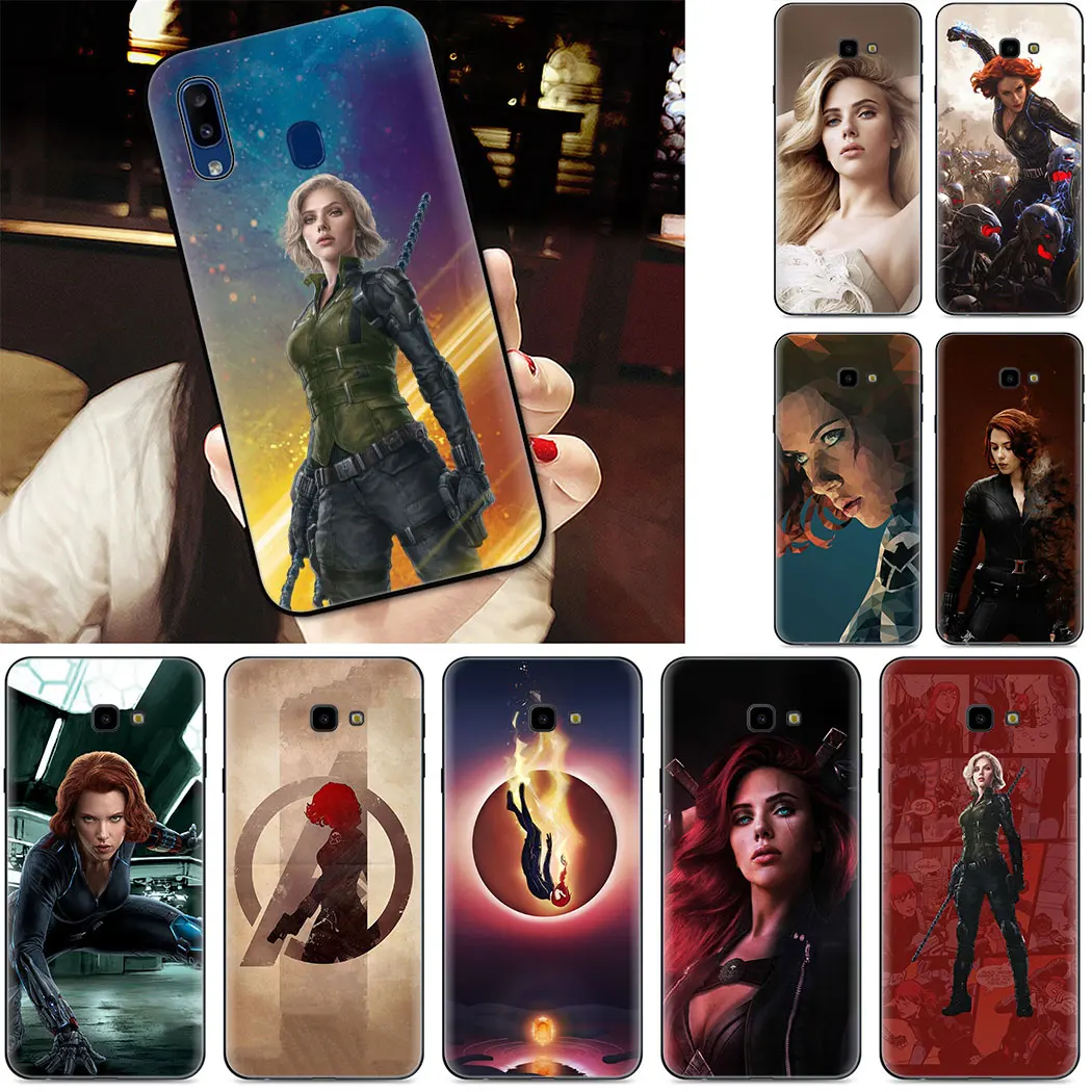 Black widow Scarlett johansson Soft Silicone Phone Case for Samsung J4 J8 2018 J6 Plus J7 Duo A2 A20E A70S Cover | Мобильные