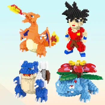 

HC Mini Blocks Cartoon Blastoise Auction Figure Anime Venusaur Toys Charizard Model for Girls Gifts Cute Doll Children Present