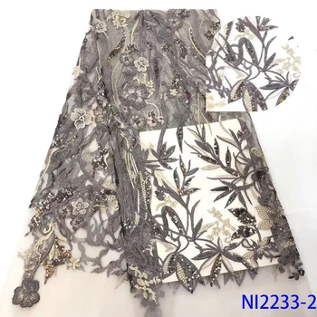 

Popular Wedding Lace Nigerian African Lace Fabric Embroidery French Tulle Mesh Lace Nigerian Net Lace for Women Dresses NI2233