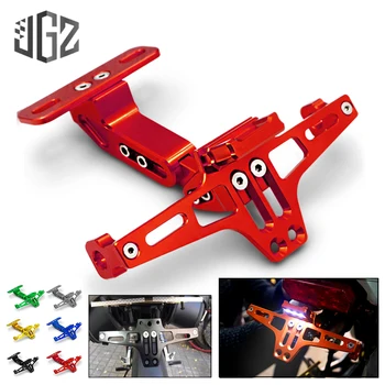 

Motorcycle CNC Aluminum License Plate Bracket Mount Frame w/h LED White Light for HONDA AFRICA TWIN NC750X CB650 XR650L MSX125