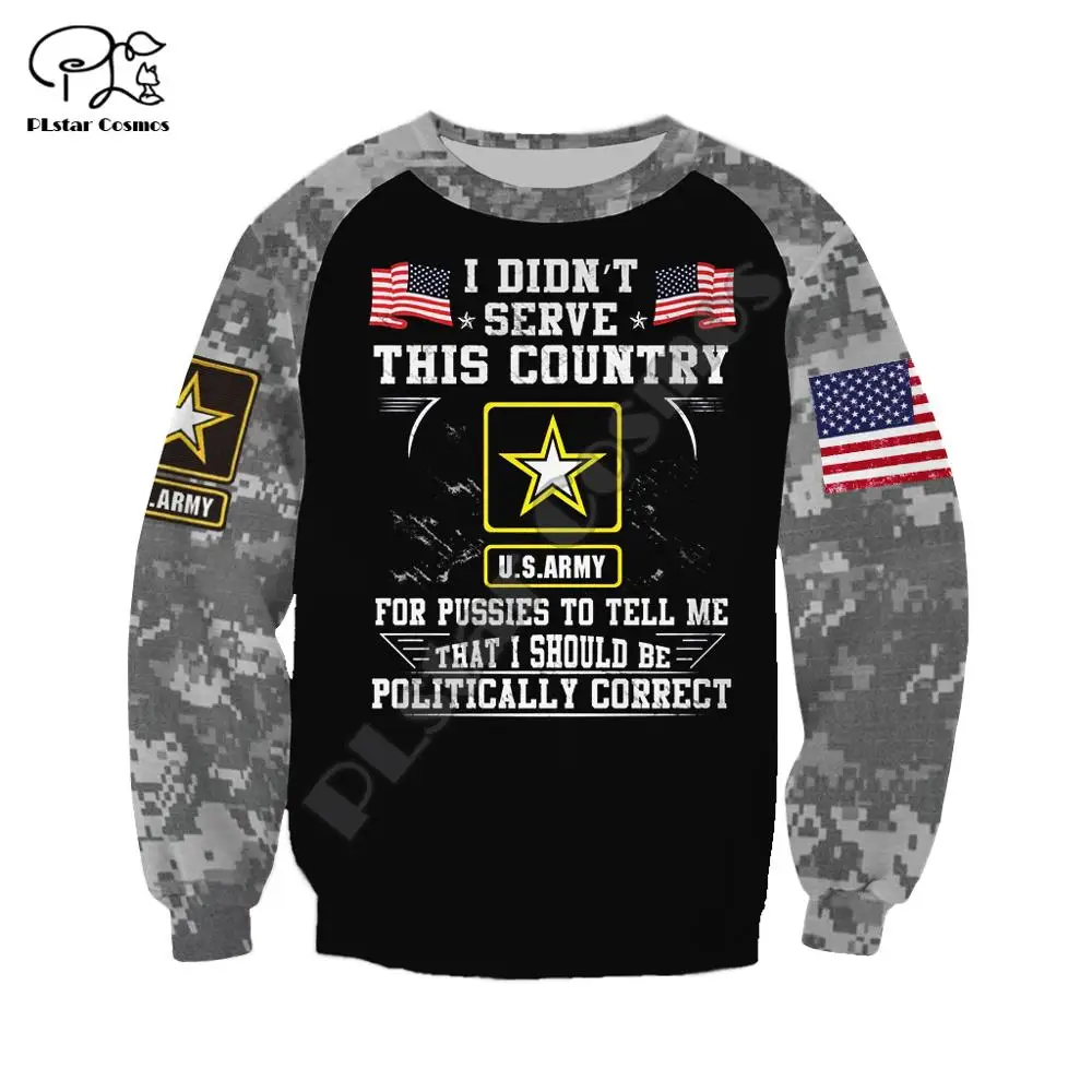 PLstar Cosmos Newest US Veteran Army suit Soldier Camo Pullover NewFashion Tracksuit 3DPrint Zip/Hoodies/Sweatshirts/Jacket A11