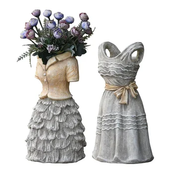 

Creative Flower Pot Personality Dresses Succulents Floral Organ Decor Pleated Skirt Art Pot Vase Home Garden Outdoor Decor R2989