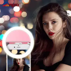 Anpro перезаряжаемый мобильный телефон Selfie Light Clip-on заполняющий свет селфи кольцо со светодиодной подсветкой вращающаяся Фотографическая