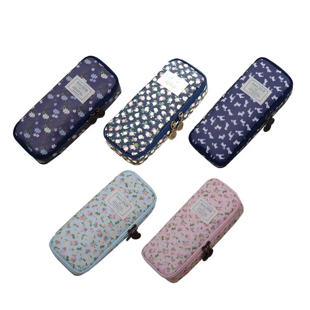 

Cute Pastoral Cartoon Floral Pen Bag Girl Multifunctional Stationery Bag Pen Bag Pencil Bag Large Capacity Pen Bag Storage Box