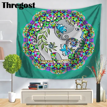 

Indian Elephant Tapestry Woven Wall Hanging Wall Cloth Tapestries Thin Polyester Woven Bedspread College Dorm Decorations