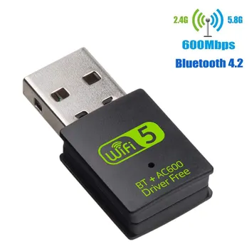 

USB WiFi Bluetooth Adapter Dual Band Wireless External Receiver Dongle for PC Laptop FKU66