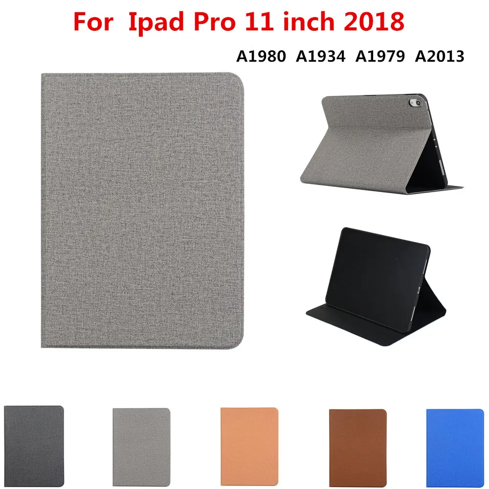 Для iPad Pro 11 дюймов A1980 A1934 a797a2013 планшет ткань PU кожаный чехол для iPad Pro 11 2018 Силиконовый ТПУ задняя тонкая смарт-крышка