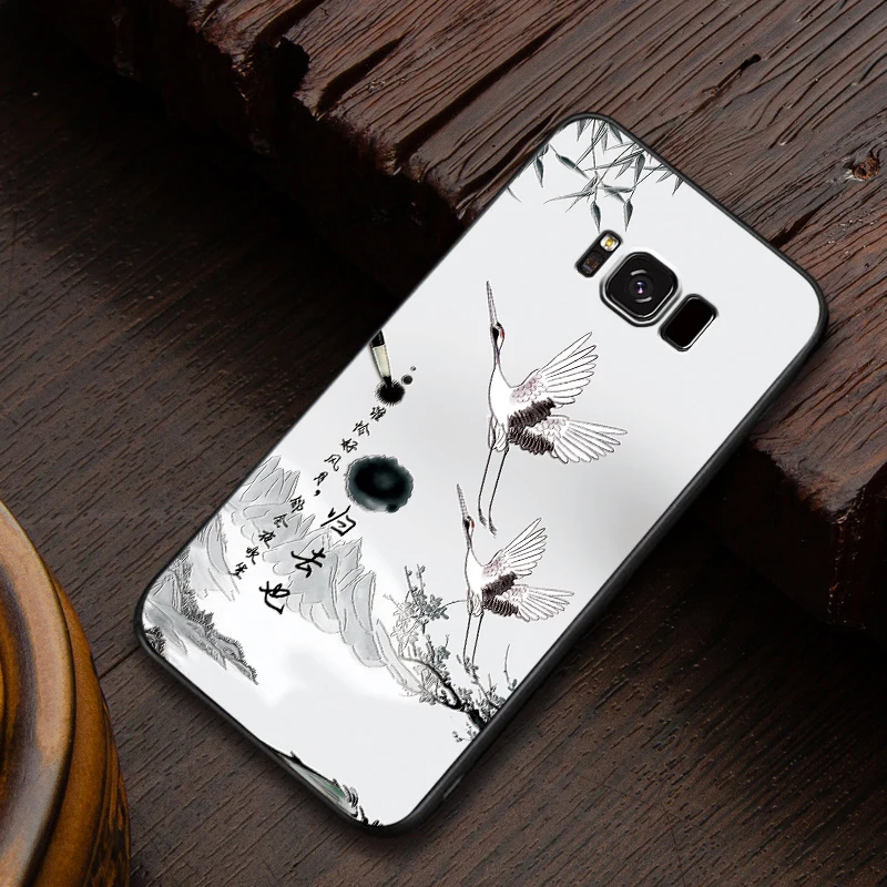 6 Чехол для samsung galaxy S8 S8 Plus s8plus с тиснением в винтажном Восточно-Азиатском китайском и японском стиле, чехол для Снежной Горы - Цвет: 6