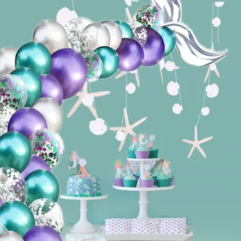 

42Pcs Mermaid Balloon Arch Garland DIY Mermaid Tail Balloon Set Mermaid Party Decorations Supplies Girl Birthday Wedding Decor