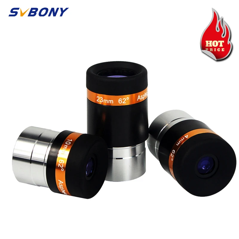 SVBONY Eyepieces 4/10/23mm Telescope Lens Wide Angle 62 Deg Aspheric Eyepiece HD Fully Coated