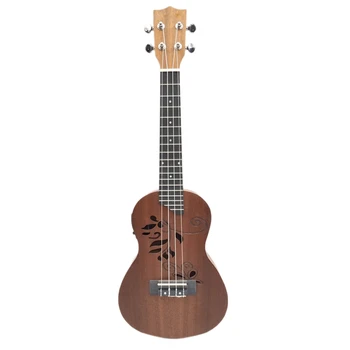 

24 Inch Electric Ukulele Concert Electroacoustic Ukulele Guitar with Built-in EQ Pickup