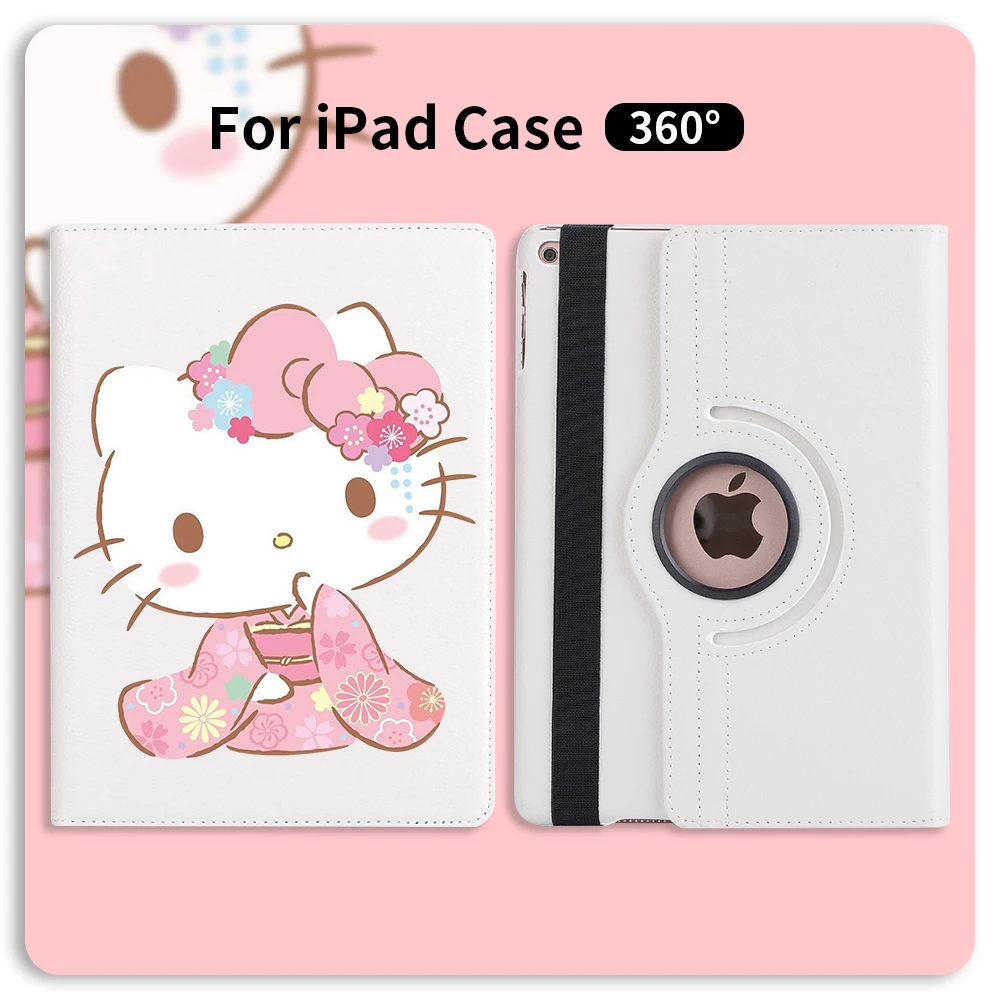 Leather 360 Rotatable Back Case Ipad 7th Generation Case Cute Kitty Doraemon For Ipad Pro 11 12 9 10 5 7 9inch Mini 1 2 Tablets E Books Case Aliexpress