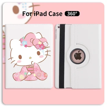 

Leather 360° Rotatable Back Case iPad 7th Generation Case Cute Kitty Doraemon For 2020 iPad Pro 11 12.9 10.5 7.9inch Mini 1 2