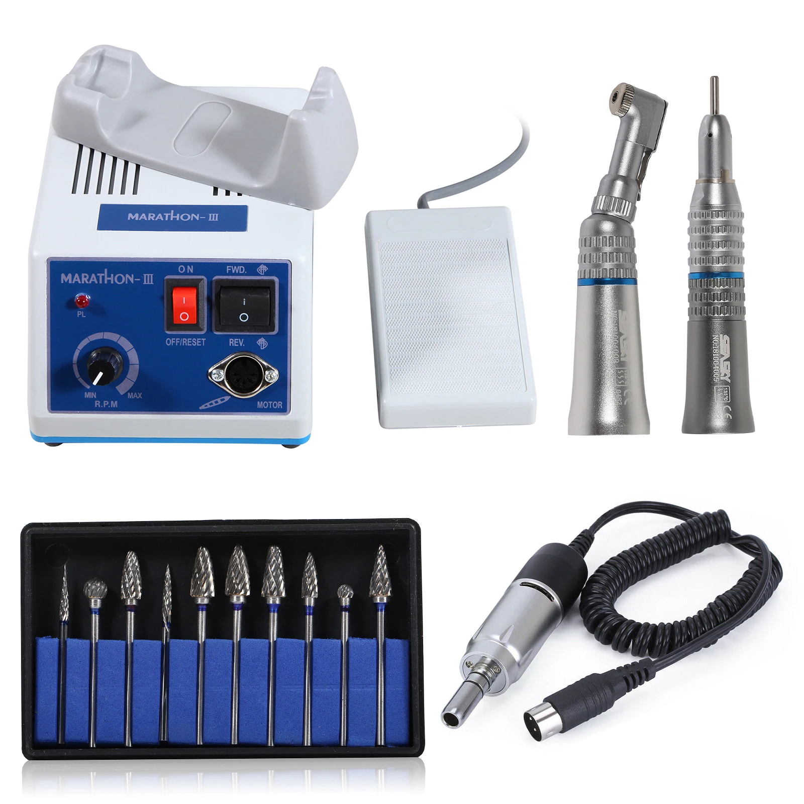 Dental Lab Marathon Micromotor N3 Electric Motor Straight+contra Angle+