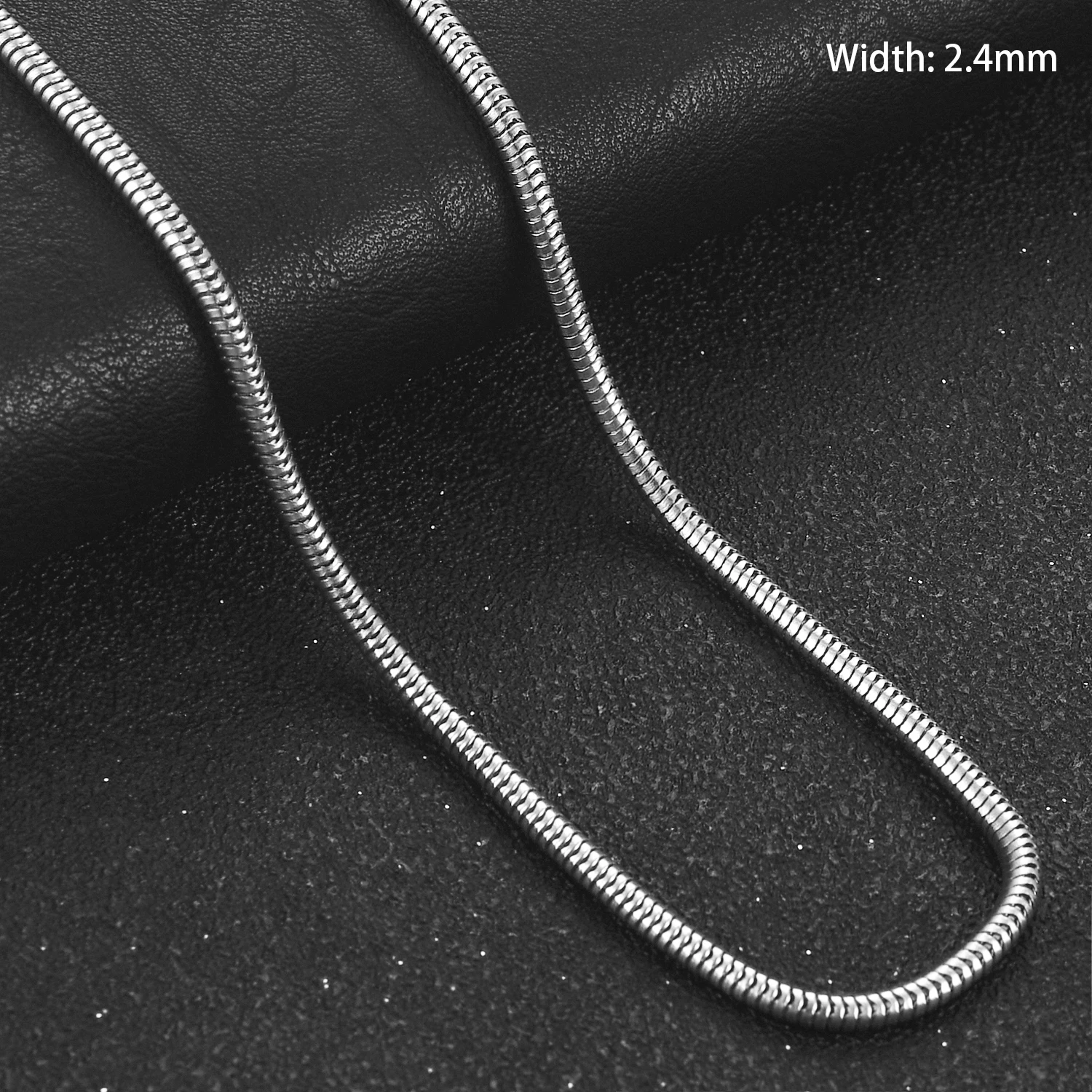 stainless steel necklace 1/1.5/2.4/4mm Mens Waterproof Stainless Steel Necklace Round Snake Bone Chain Metal Jewelry Accessory for Men Women