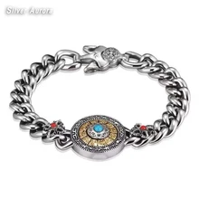 Будда мантра Зодиак пара вращающийся браслет 925 пробы серебряные ювелирные изделия для мужчин и женщин дизайнерский браслет на цепочке