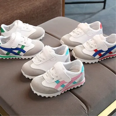 Cute Non-slip Kids Boys Girls Shoes Toddler Color Matching Sneakers Children Soft Sole Prewalkers Shoes Free Shipping