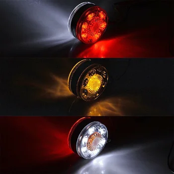 

2pcs Truck Double Face Turn Signal Brake Lamps 12W 24V 24LED Turn Signal Lights Stop Lamp Trailer Lorry Round LED Light