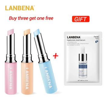 

LANBENA Chameleon Lip Balm Rose Hyaluronic Acid Lip Plumper Moisturizing 3PCS +Hyaluronic Acid Face Sheet Mask Buy 3 get 1Gift