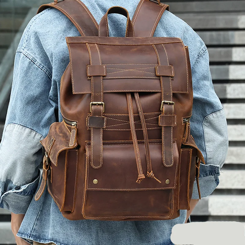 American Retro Leather Travel Bag 