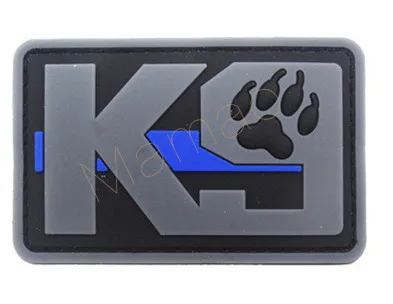 Blue line gray K9 синяя линия служба собака Тактические Военные патчи рюкзак сумки 3D бейджи ПВХ для одежды одежда патчи - Цвет: Blue line gray