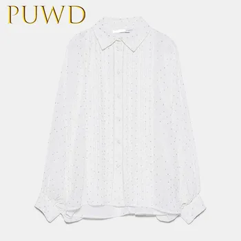 

PUWD 2019 Fashionable Point Shirt with Bubble Sleeves for New Women's Dresses in Autumn and Winter