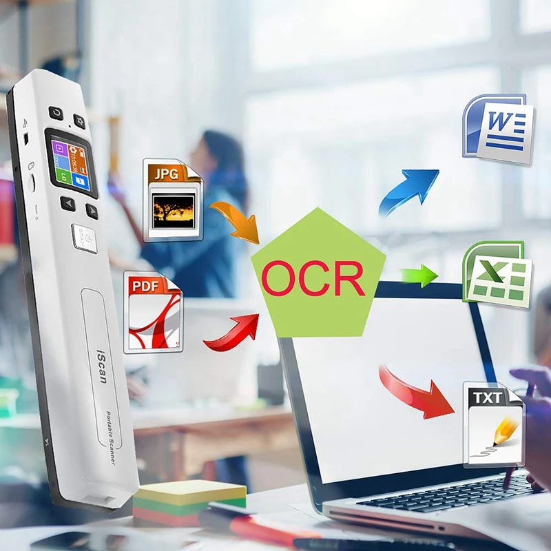 

Mini Document & Images Scanner A4 Size JPG/PDF Formate Wifi 1050DPI High Speed Portable Lcd Display For Business Receipts