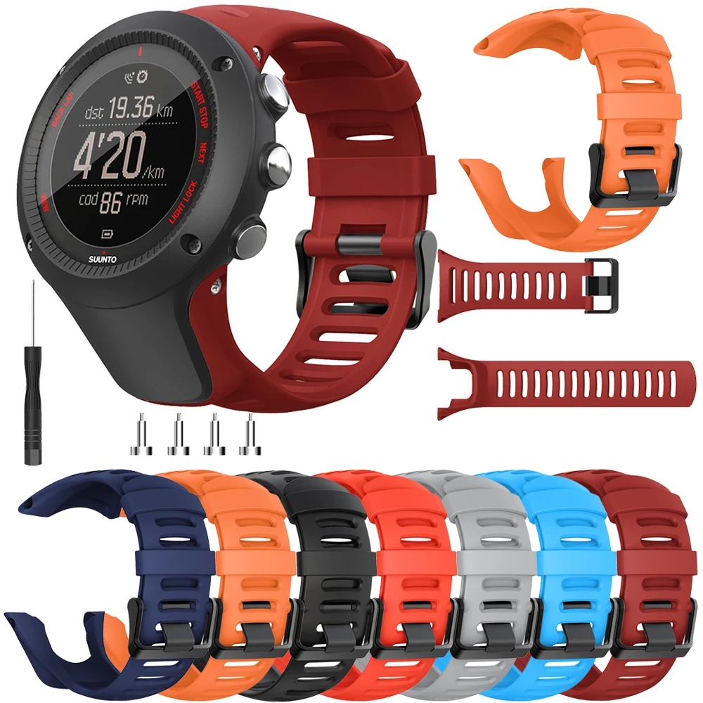24 мм ремешок для часов Suunto Ambit 3/2/1 мягкий силиконовый сменный Браслет AMBIT